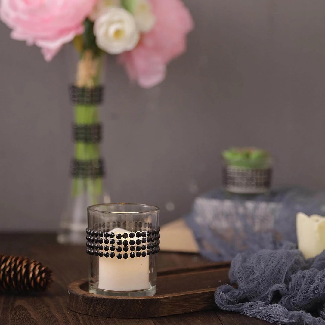 HIER_5150 3ft Black Stick-On Rhinestone Tape, DIY Self Adhesive Diamond Gemstone Stickers 9 HIER_5150 3ft Black Stick-On Rhinestone Tape, DIY Self Adhesive Diamond Gemstone Stickers