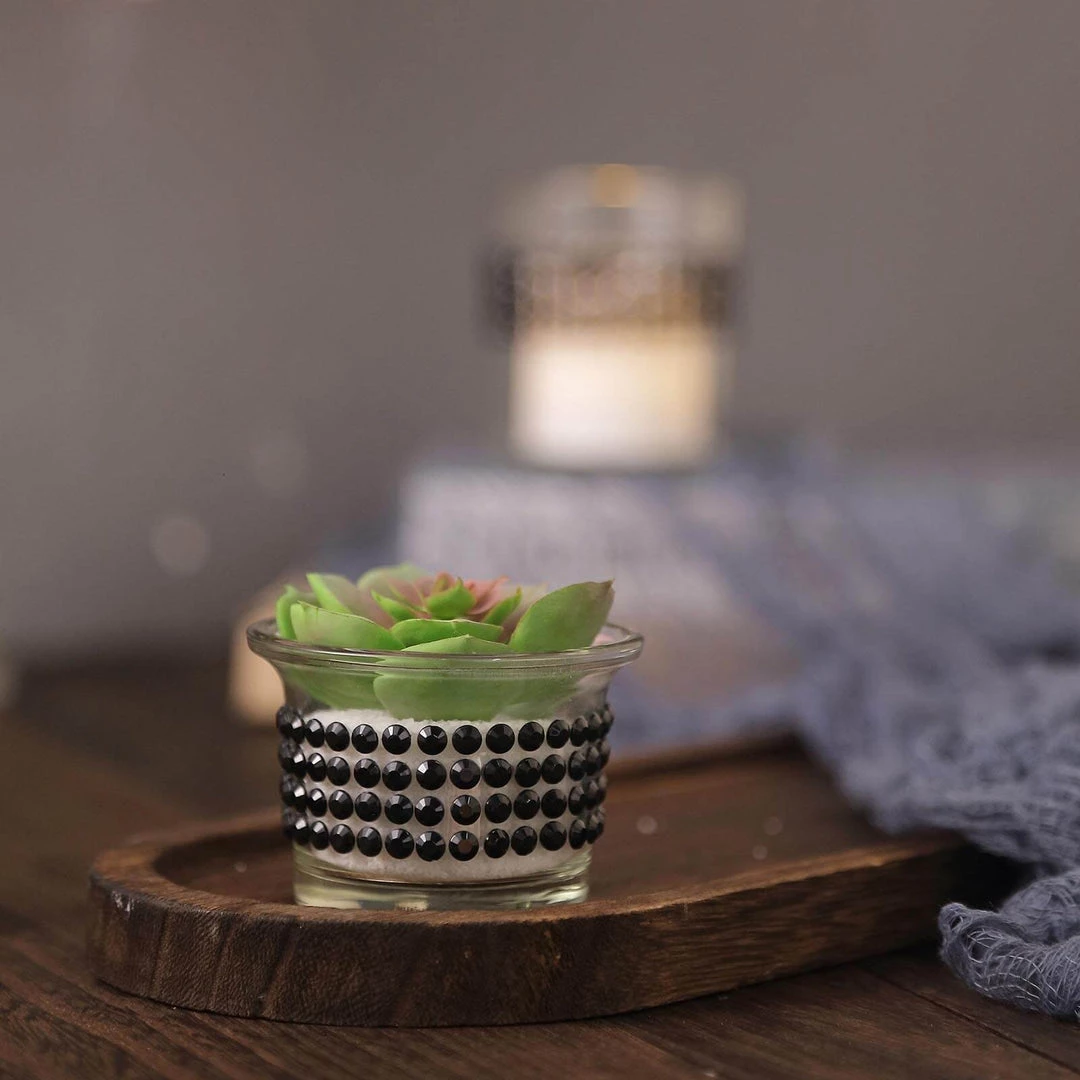 HIER_5150 3ft Black Stick-On Rhinestone Tape, DIY Self Adhesive Diamond Gemstone Stickers 7 HIER_5150 3ft Black Stick-On Rhinestone Tape, DIY Self Adhesive Diamond Gemstone Stickers