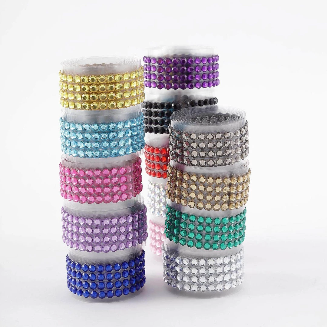 HIER_5150 3ft Black Stick-On Rhinestone Tape, DIY Self Adhesive Diamond Gemstone Stickers 12 HIER_5150 3ft Black Stick-On Rhinestone Tape, DIY Self Adhesive Diamond Gemstone Stickers