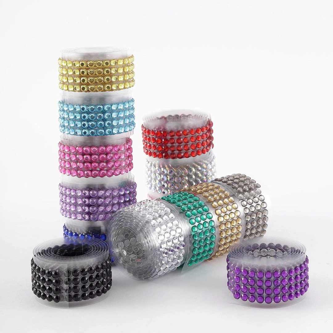 HIER_5150 3ft Iridescent Stick-On Rhinestone Tape, DIY Self Adhesive Diamond Gemstone Stickers 13 HIER_5150 3ft Iridescent Stick-On Rhinestone Tape, DIY Self Adhesive Diamond Gemstone Stickers