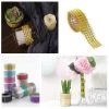 HIER_5150 3ft Gold Stick-On Rhinestone Tape, DIY Self Adhesive Diamond Gemstone Stickers