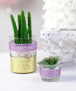 HIER_5150 3ft Lavender Stick-On Rhinestone Tape, DIY Self Adhesive Diamond Gemstone Stickers