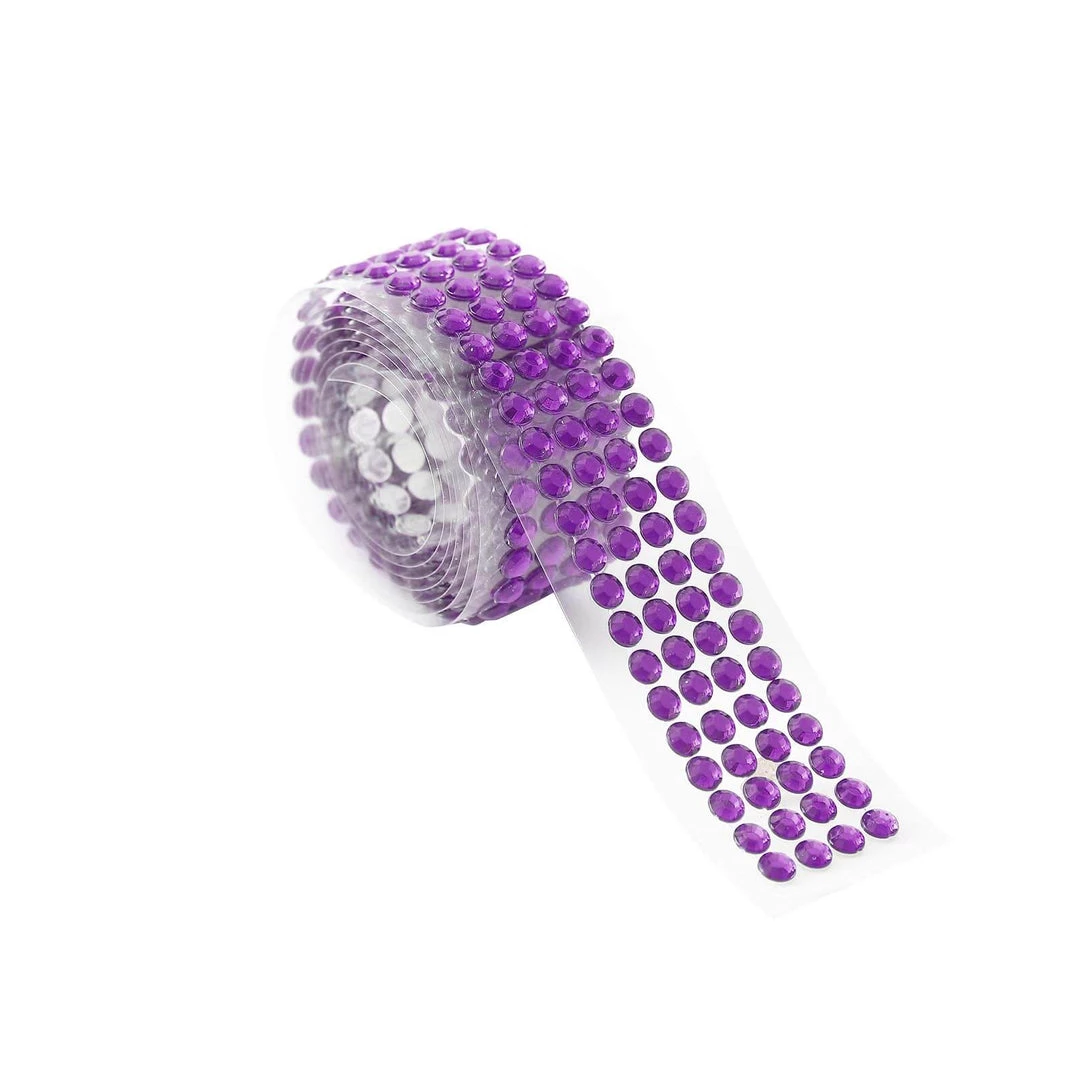 HIER_5150 3ft Purple Stick-On Rhinestone Tape, DIY Self Adhesive Diamond Gemstone Stickers 17 HIER_5150 3ft Purple Stick-On Rhinestone Tape, DIY Self Adhesive Diamond Gemstone Stickers