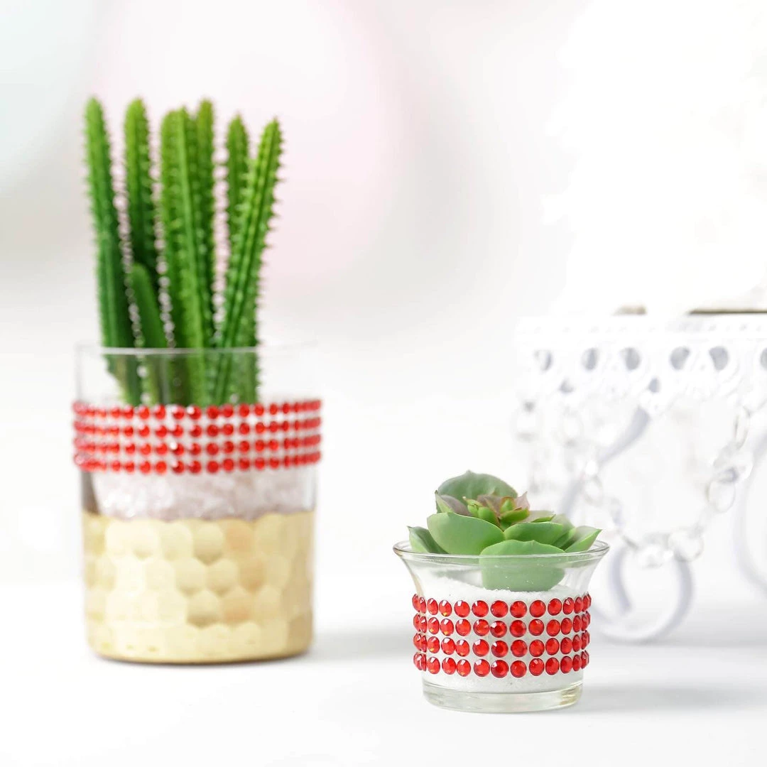 HIER_5150 3ft Red Stick-On Rhinestone Tape, DIY Self Adhesive Diamond Gemstone Stickers Tabletop Decor 2 HIER_5150 3ft Red Stick-On Rhinestone Tape, DIY Self Adhesive Diamond Gemstone Stickers Tabletop Decor