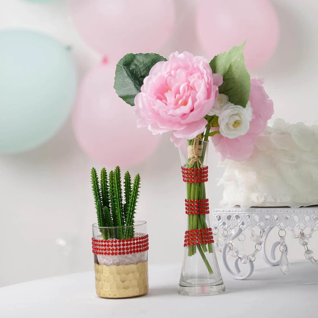 HIER_5150 3ft Red Stick-On Rhinestone Tape, DIY Self Adhesive Diamond Gemstone Stickers Tabletop Decor 8 HIER_5150 3ft Red Stick-On Rhinestone Tape, DIY Self Adhesive Diamond Gemstone Stickers Tabletop Decor