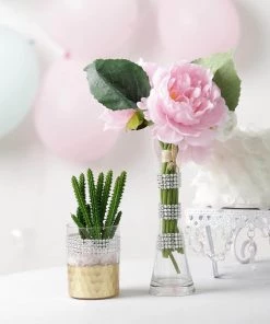 HIER_5150 3ft Silver Stick-On Rhinestone Tape, DIY Self Adhesive Diamond Gemstone Stickers Tabletop Decor