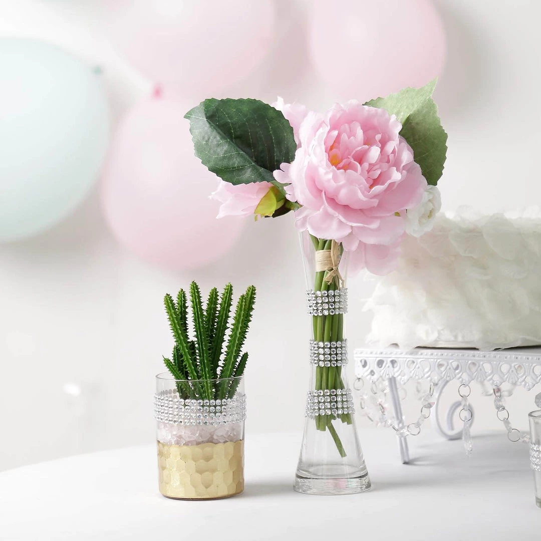 HIER_5150 3ft Silver Stick-On Rhinestone Tape, DIY Self Adhesive Diamond Gemstone Stickers Tabletop Decor 2 HIER_5150 3ft Silver Stick-On Rhinestone Tape, DIY Self Adhesive Diamond Gemstone Stickers Tabletop Decor