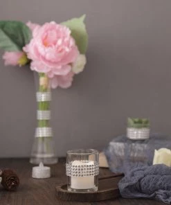 HIER_5150 3ft Silver Stick-On Rhinestone Tape, DIY Self Adhesive Diamond Gemstone Stickers Tabletop Decor 28 HIER_5150 3ft Silver Stick-On Rhinestone Tape, DIY Self Adhesive Diamond Gemstone Stickers Tabletop Decor