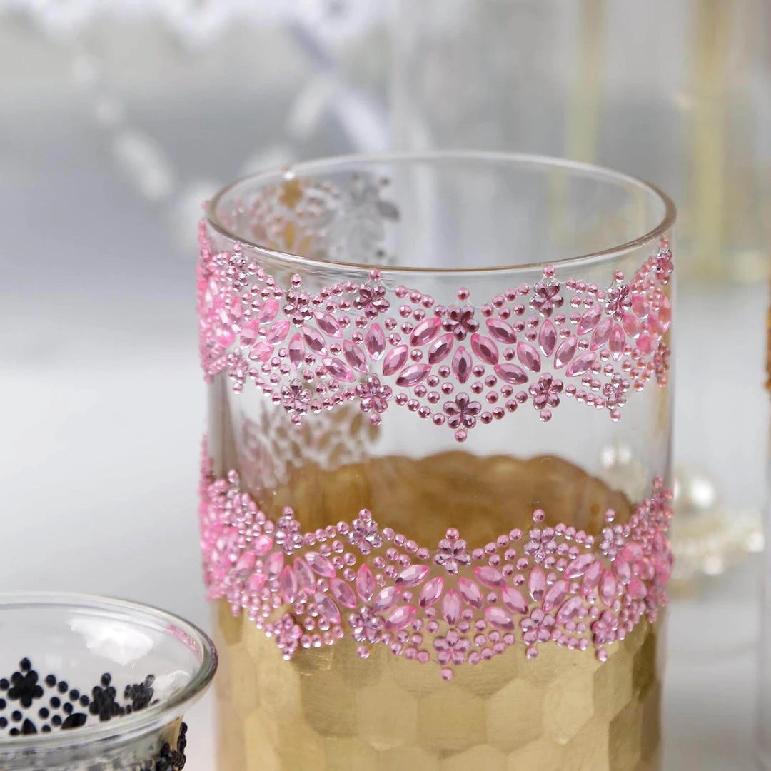 HIER_5150 2 Pack | Gold Floral Trim Rhinestone Stickers, Self Adhesive Diamond Craft Gem Stickers Tabletop Decor 10 HIER_5150 2 Pack | Gold Floral Trim Rhinestone Stickers, Self Adhesive Diamond Craft Gem Stickers Tabletop Decor