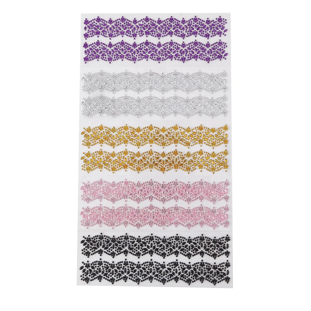 HIER_5150 2 Pack | Gold Floral Trim Rhinestone Stickers, Self Adhesive Diamond Craft Gem Stickers Tabletop Decor 12 HIER_5150 2 Pack | Gold Floral Trim Rhinestone Stickers, Self Adhesive Diamond Craft Gem Stickers Tabletop Decor