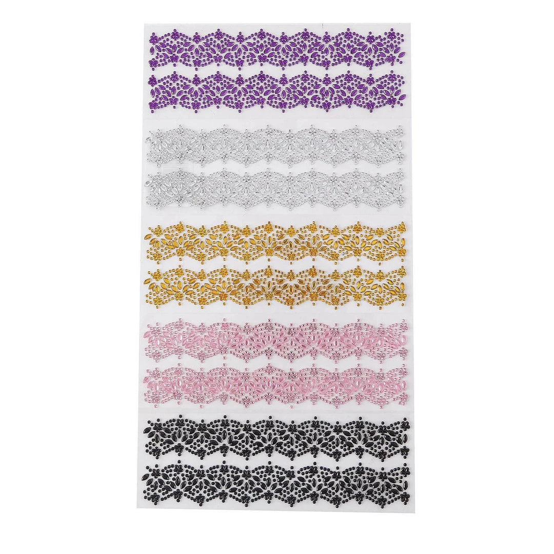 HIER_5150 2 Pack | Purple Floral Trim Rhinestone Stickers, Self Adhesive Diamond Craft Gem Stickers Tabletop Decor 12 HIER_5150 2 Pack | Purple Floral Trim Rhinestone Stickers, Self Adhesive Diamond Craft Gem Stickers Tabletop Decor