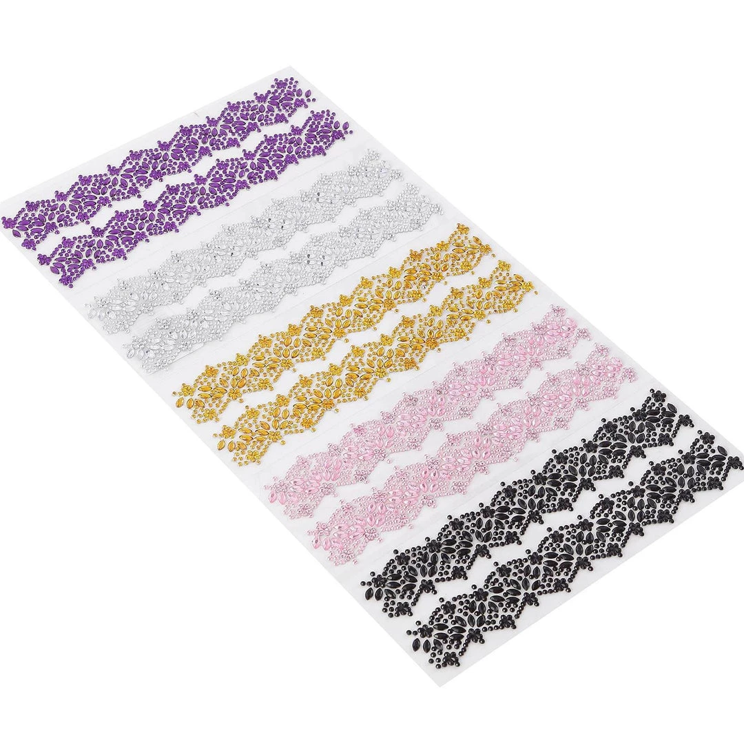 HIER_5150 2 Pack | Purple Floral Trim Rhinestone Stickers, Self Adhesive Diamond Craft Gem Stickers Tabletop Decor 14 HIER_5150 2 Pack | Purple Floral Trim Rhinestone Stickers, Self Adhesive Diamond Craft Gem Stickers Tabletop Decor