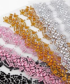 HIER_5150 2 Pack | Gold Floral Trim Rhinestone Stickers, Self Adhesive Diamond Craft Gem Stickers Tabletop Decor 23 HIER_5150 2 Pack | Gold Floral Trim Rhinestone Stickers, Self Adhesive Diamond Craft Gem Stickers Tabletop Decor