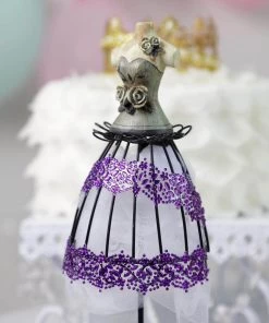 HIER_5150 2 Pack | Purple Floral Trim Rhinestone Stickers, Self Adhesive Diamond Craft Gem Stickers Tabletop Decor