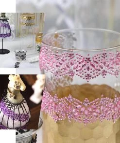 HIER_5150 2 Pack | Purple Floral Trim Rhinestone Stickers, Self Adhesive Diamond Craft Gem Stickers Tabletop Decor 19 HIER_5150 2 Pack | Purple Floral Trim Rhinestone Stickers, Self Adhesive Diamond Craft Gem Stickers Tabletop Decor