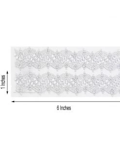 HIER_5150 Tabletop Decor 2 Pack | Silver Floral Trim Rhinestone Stickers, Self Adhesive Diamond Craft Gem Stickers