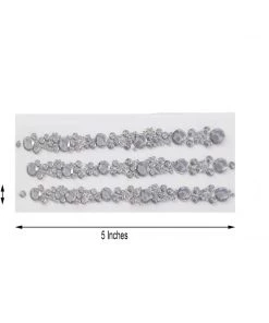 HIER_5150 3 Pack | Charcoal Gray Heptagon Self Adhesive Rhinestone Gem Stickers