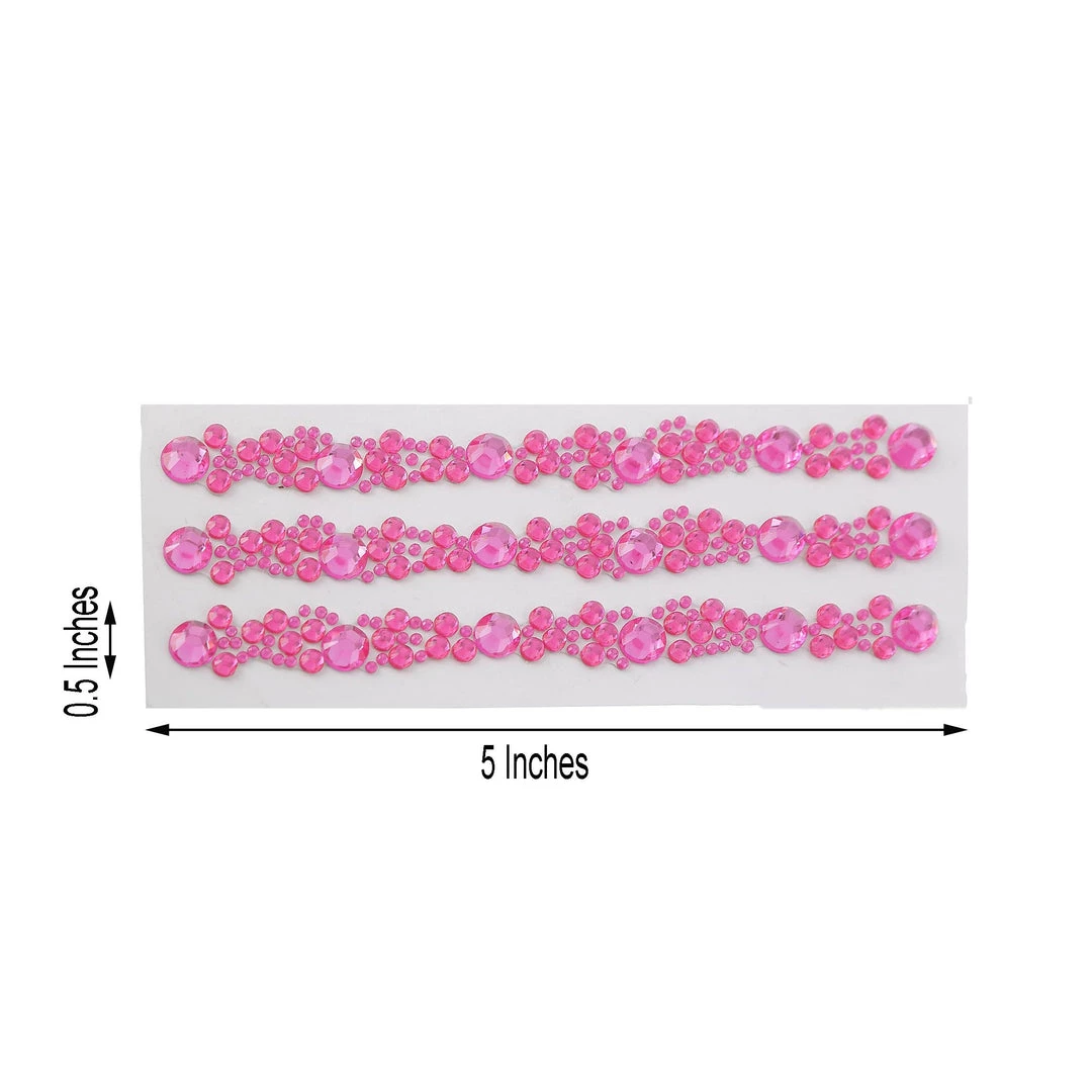 HIER_5150 3 Pack | Hot Pink Heptagon Self Adhesive Rhinestone Gem Craft Stickers 3 HIER_5150 3 Pack | Hot Pink Heptagon Self Adhesive Rhinestone Gem Craft Stickers