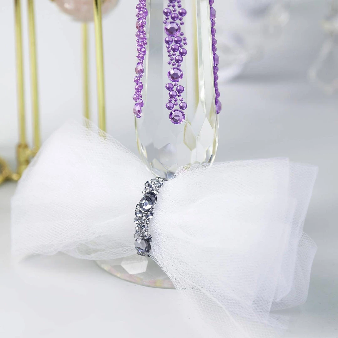 HIER_5150 Tabletop Decor 3 Pack | Lavender Heptagon Self Adhesive Rhinestone Gem Craft Stickers 11 HIER_5150 Tabletop Decor 3 Pack | Lavender Heptagon Self Adhesive Rhinestone Gem Craft Stickers