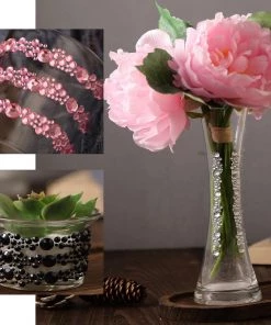 HIER_5150 3 Pack | Black Heptagon Self Adhesive Rhinestone Gem Craft Stickers Tabletop Decor