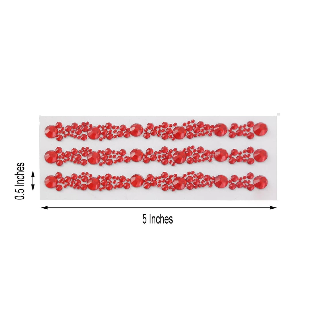 HIER_5150 3 Pack | Red Heptagon Self Adhesive Rhinestone Gem Craft Stickers 3 HIER_5150 3 Pack | Red Heptagon Self Adhesive Rhinestone Gem Craft Stickers