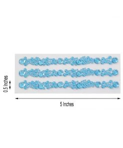HIER_5150 3 Pack | Turquoise Heptagon Self Adhesive Rhinestone Gem Craft Stickers Tabletop Decor
