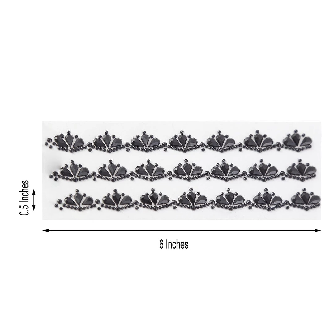 HIER_5150 3 Pack | Stick-On Diamond Rhinestone Gems, Black Self Adhesive Crown DIY Craft Stickers Chargers & Centerpieces 3 HIER_5150 3 Pack | Stick-On Diamond Rhinestone Gems, Black Self Adhesive Crown DIY Craft Stickers Chargers & Centerpieces