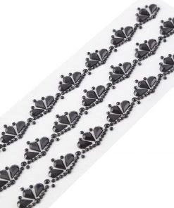 HIER_5150 3 Pack | Stick-On Diamond Rhinestone Gems, Black Self Adhesive Crown DIY Craft Stickers Chargers & Centerpieces