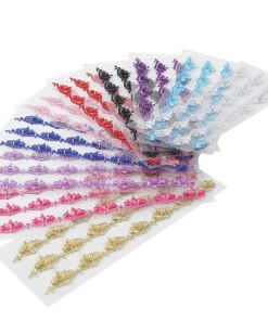 HIER_5150 3 Pack | Stick-On Diamond Rhinestone Gems, Gold Self Adhesive Crown DIY Craft Stickers Chargers & Centerpieces