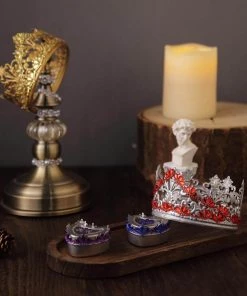 HIER_5150 3 Pack | Stick-On Diamond Rhinestone Gems, Silver Self Adhesive Crown DIY Craft Stickers Chargers & Centerpieces