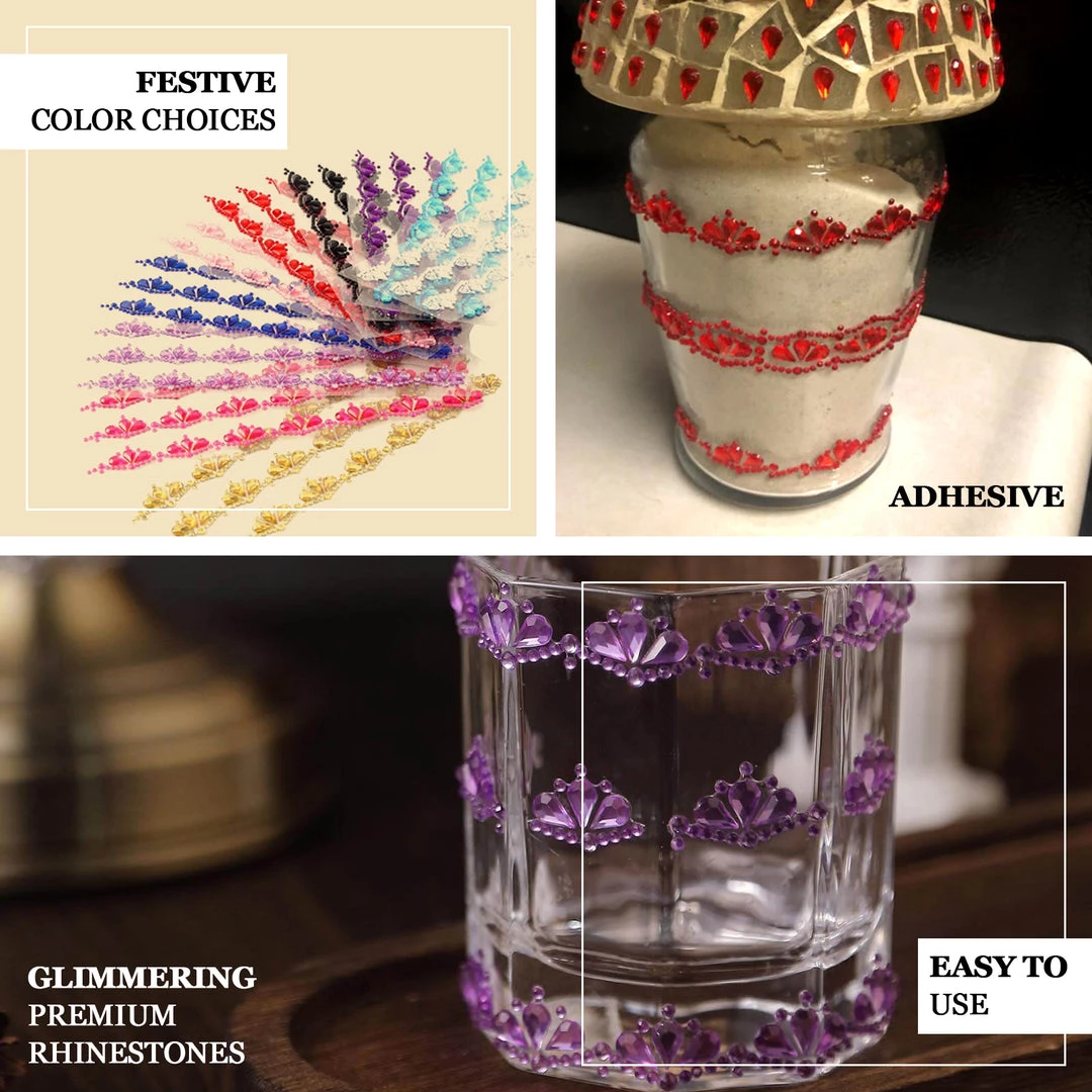 HIER_5150 3 Pack | Stick-On Diamond Rhinestone Gems, Silver Self Adhesive Crown DIY Craft Stickers Chargers & Centerpieces 4 HIER_5150 3 Pack | Stick-On Diamond Rhinestone Gems, Silver Self Adhesive Crown DIY Craft Stickers Chargers & Centerpieces