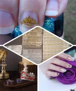 HIER_5150 3 Pack | Stick-On Diamond Rhinestone Gems, Gold Self Adhesive Crown DIY Craft Stickers Chargers & Centerpieces