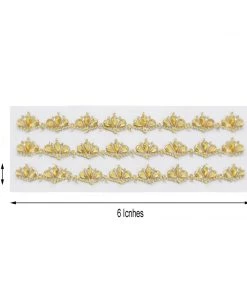 HIER_5150 3 Pack | Stick-On Diamond Rhinestone Gems, Gold Self Adhesive Crown DIY Craft Stickers Chargers & Centerpieces