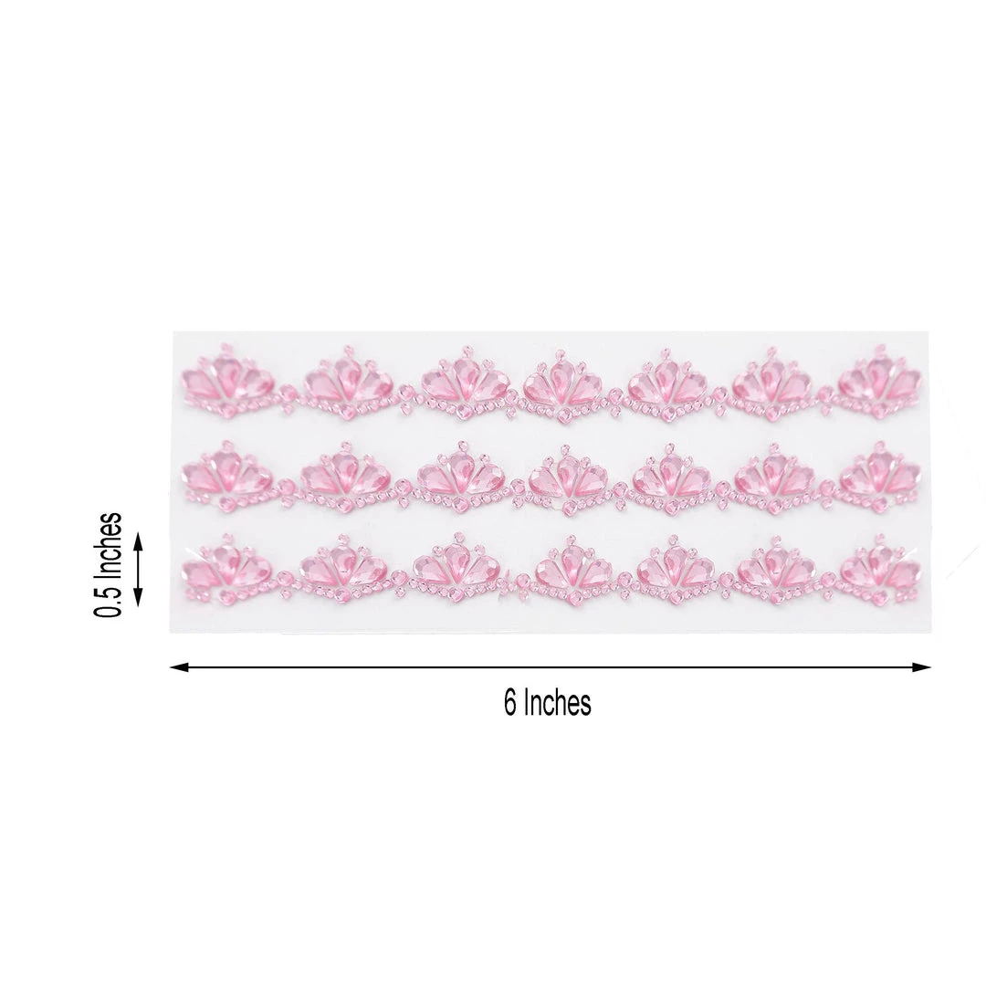HIER_5150 3 Pack | Stick-On Diamond Rhinestone Gems, Pink Self Adhesive Crown DIY Craft Stickers 3 HIER_5150 3 Pack | Stick-On Diamond Rhinestone Gems, Pink Self Adhesive Crown DIY Craft Stickers