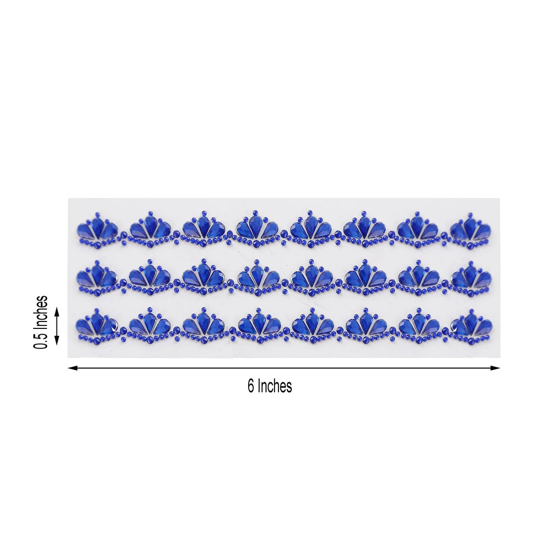 HIER_5150 3 Pack | Stick-On Diamond Rhinestone Gems, Royal Blue Self Adhesive Crown DIY Craft Stickers 3 HIER_5150 3 Pack | Stick-On Diamond Rhinestone Gems, Royal Blue Self Adhesive Crown DIY Craft Stickers
