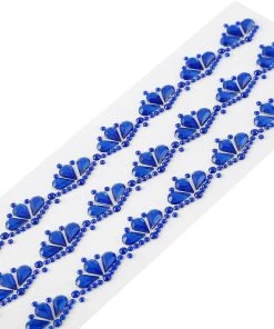 HIER_5150 3 Pack | Stick-On Diamond Rhinestone Gems, Royal Blue Self Adhesive Crown DIY Craft Stickers