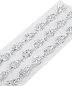 HIER_5150 3 Pack | Stick-On Diamond Rhinestone Gems, Silver Self Adhesive Crown DIY Craft Stickers Chargers & Centerpieces