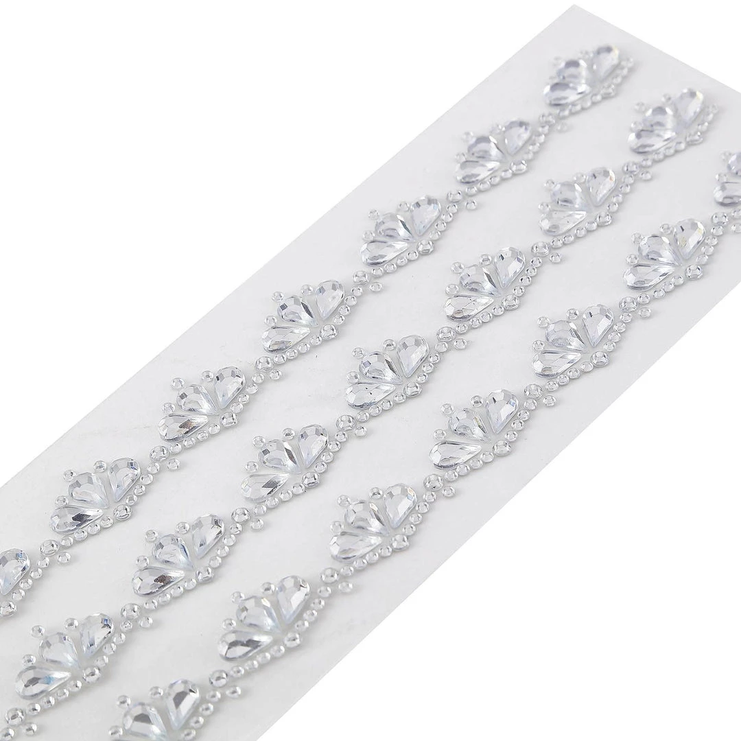 HIER_5150 3 Pack | Stick-On Diamond Rhinestone Gems, Silver Self Adhesive Crown DIY Craft Stickers Chargers & Centerpieces 1 HIER_5150 3 Pack | Stick-On Diamond Rhinestone Gems, Silver Self Adhesive Crown DIY Craft Stickers Chargers & Centerpieces