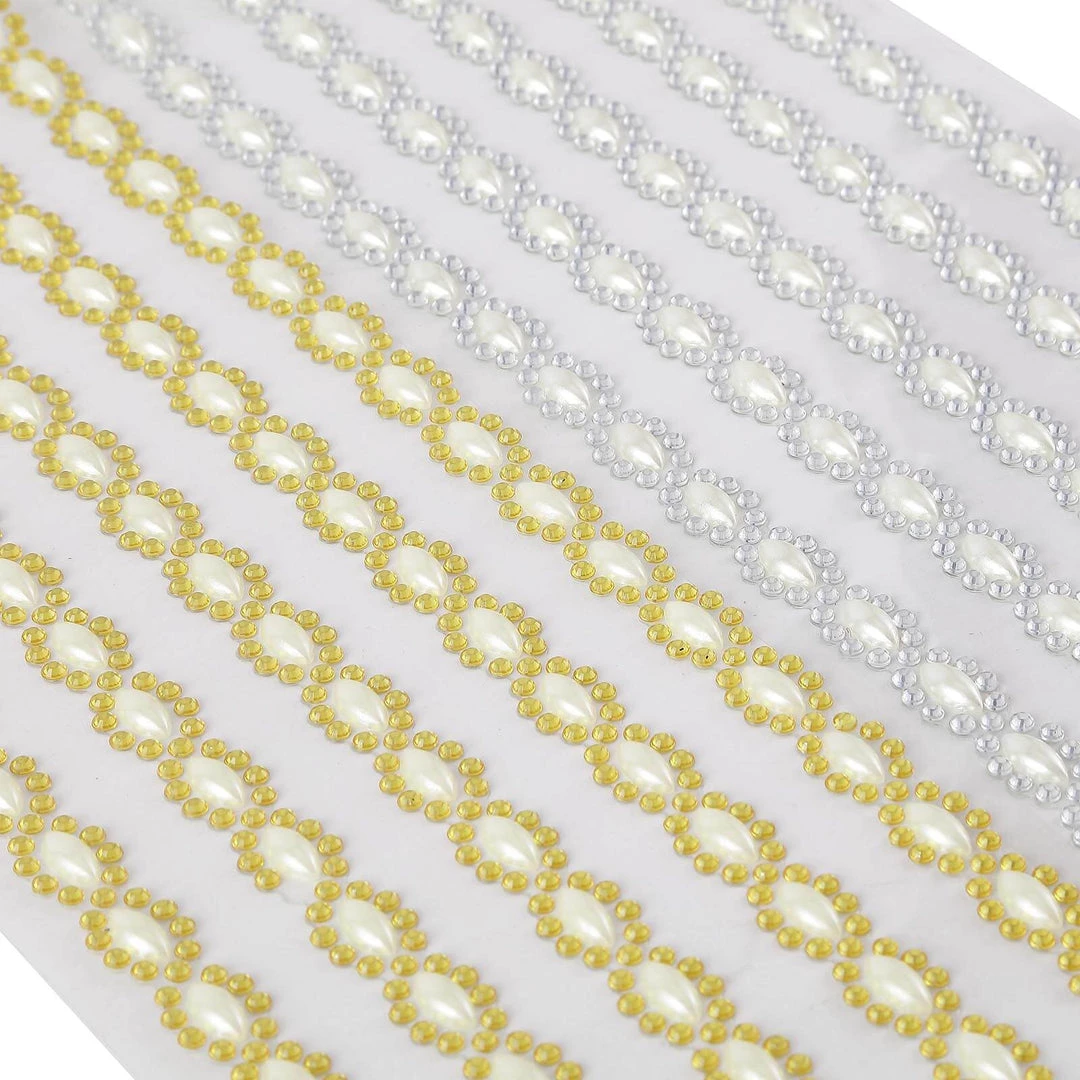 HIER_5150 Tabletop Decor 5 Strips | Stick On Rhinestone Gems | Oval Self Adhesive Diamond Rhinestone Stickers | Silver 14 HIER_5150 Tabletop Decor 5 Strips | Stick On Rhinestone Gems | Oval Self Adhesive Diamond Rhinestone Stickers | Silver