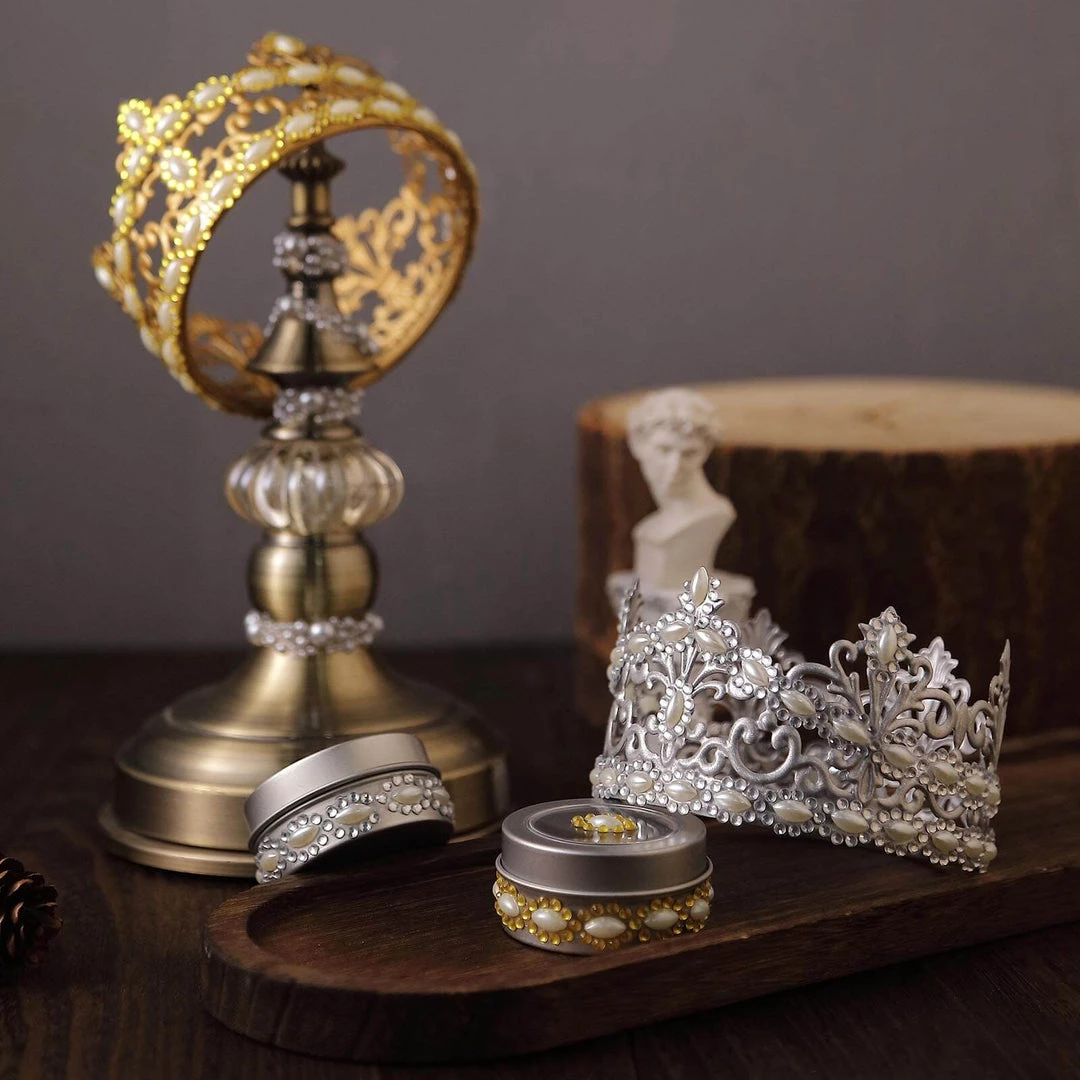 HIER_5150 Tabletop Decor 5 Strips | Stick On Rhinestone Gems | Oval Self Adhesive Diamond Rhinestone Stickers | Silver 6 HIER_5150 Tabletop Decor 5 Strips | Stick On Rhinestone Gems | Oval Self Adhesive Diamond Rhinestone Stickers | Silver