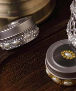 HIER_5150 5 Strips | Stick On Rhinestone Gems | Oval Self Adhesive Diamond Rhinestone Stickers | Gold Tabletop Decor