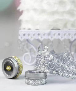 HIER_5150 5 Strips | Stick On Rhinestone Gems | Oval Self Adhesive Diamond Rhinestone Stickers | Gold Tabletop Decor