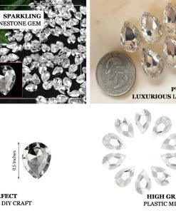 HIER_5150 Chargers & Centerpieces 470 Pcs | Clear Teardrop Diamond Rhinestones, DIY Craft Jewels Decor 9 HIER_5150 Chargers & Centerpieces 470 Pcs | Clear Teardrop Diamond Rhinestones, DIY Craft Jewels Decor