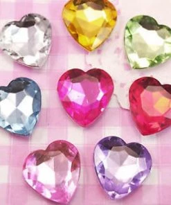 HIER_5150 Chargers & Centerpieces 600 Pcs | Black Heart Shape Stick-On Diamond Rhinestone Stickers, DIY Self Adhesive Gemstone Jewel Stickers