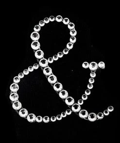 HIER_5150 12 Pack | 1.5" Clear Rhinestone Monogram Letter Jewel Sticker Self Adhesive DIY Diamond Decor Tabletop Decor