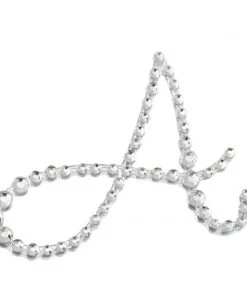 HIER_5150 12 Pack | 1.5" Clear Rhinestone Monogram Letter Jewel Sticker Self Adhesive DIY Diamond Decor - A Tabletop Decor