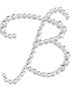 HIER_5150 12 Pack | 1.5" Clear Rhinestone Monogram Letter Jewel Sticker Self Adhesive DIY Diamond Decor - B