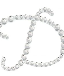 HIER_5150 Tabletop Decor 12 Pack | 1.5" Clear Rhinestone Monogram Letter Jewel Sticker Self Adhesive DIY Diamond Decor - D