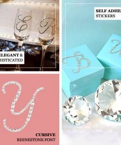 HIER_5150 12 Pack | 1.5" Clear Rhinestone Monogram Letter Jewel Sticker Self Adhesive DIY Diamond Decor - Z 12 HIER_5150 12 Pack | 1.5