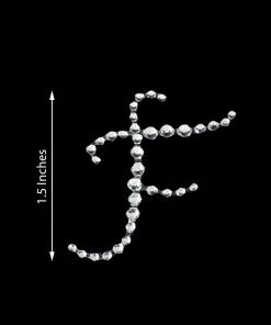 HIER_5150 12 Pack | 1.5" Clear Rhinestone Monogram Letter Jewel Sticker Self Adhesive DIY Diamond Decor - F 11 HIER_5150 12 Pack | 1.5